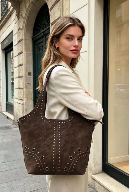 Sac à main effet délavé avec clou