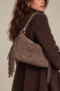 Sac à main en daim à franges